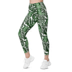 Tropical Green Leggings With Pockets