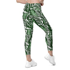 Tropical Green Leggings With Pockets