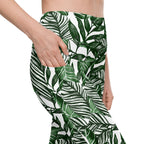 Tropical Green Leggings With Pockets