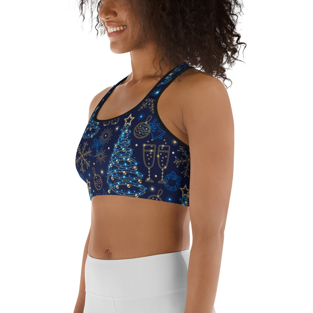 Twinkling Tinsel Dreams Sports Bra