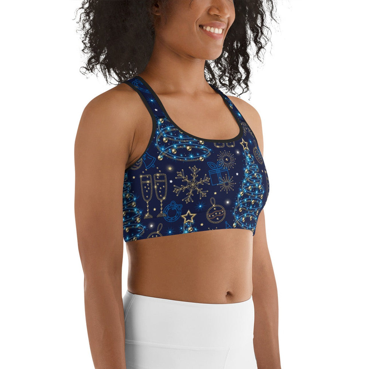 Twinkling Tinsel Dreams Sports Bra