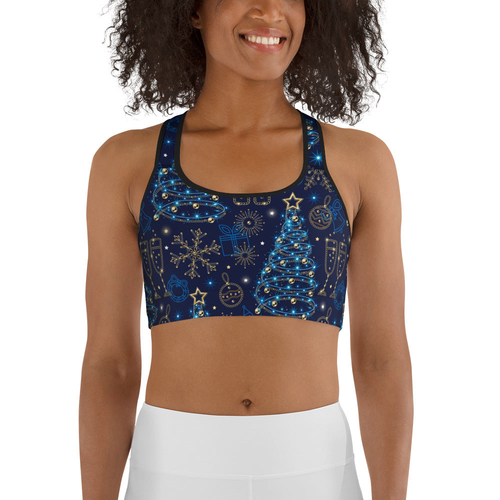 Twinkling Tinsel Dreams Sports Bra