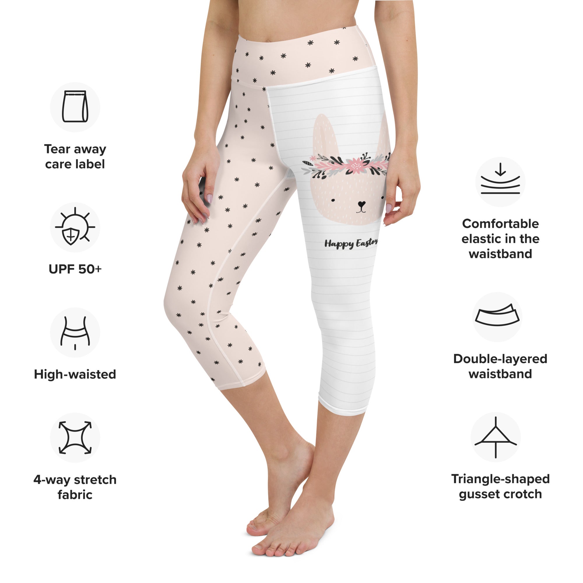Two-Patterned Easter Yoga Capris