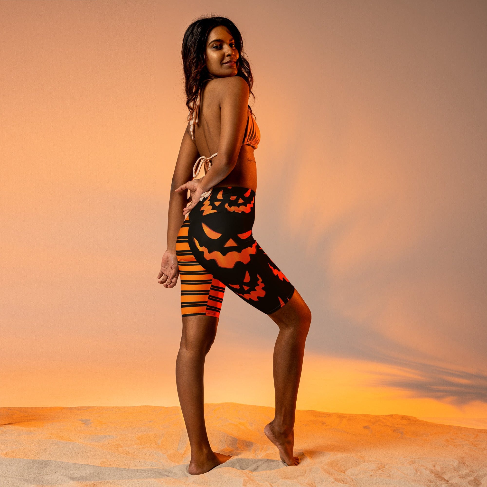 Two Patterned Halloween Biker Shorts