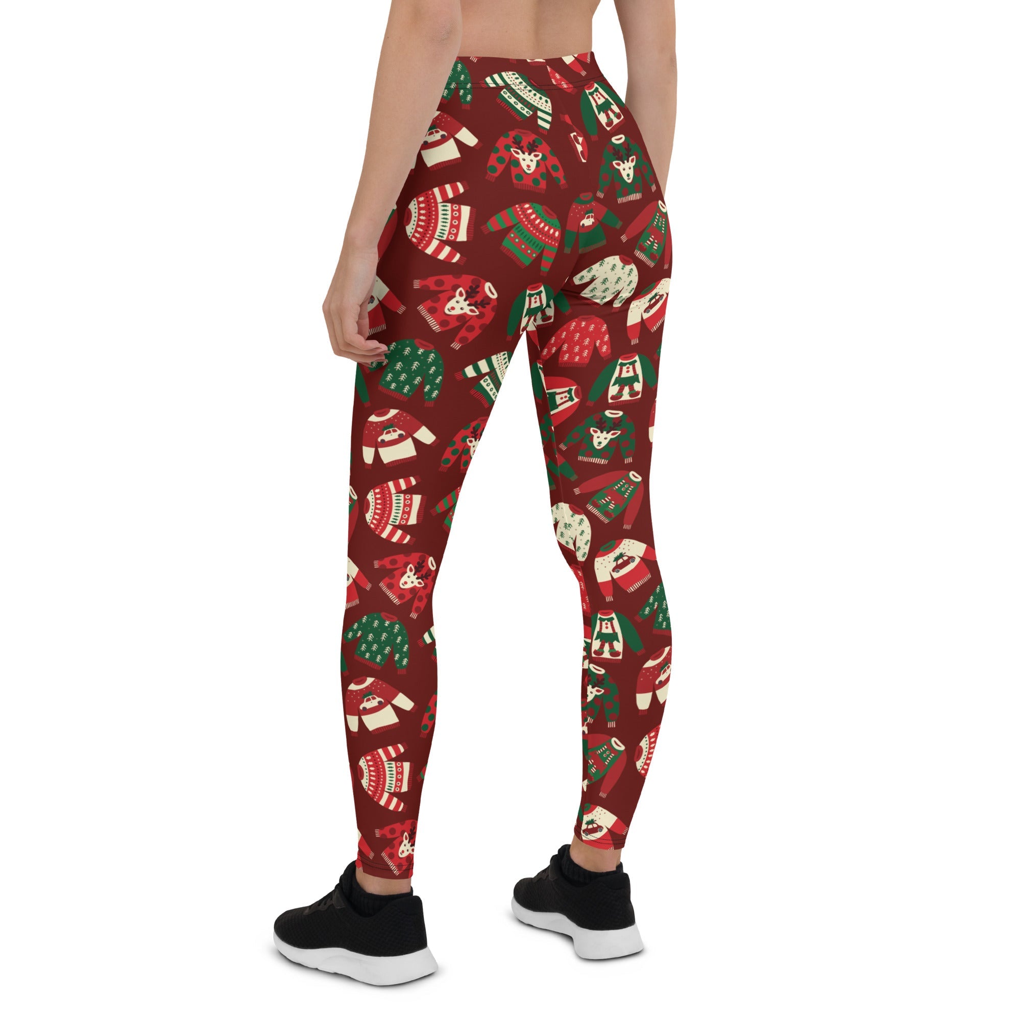 Ugly Christmas Sweater Pattern Leggings