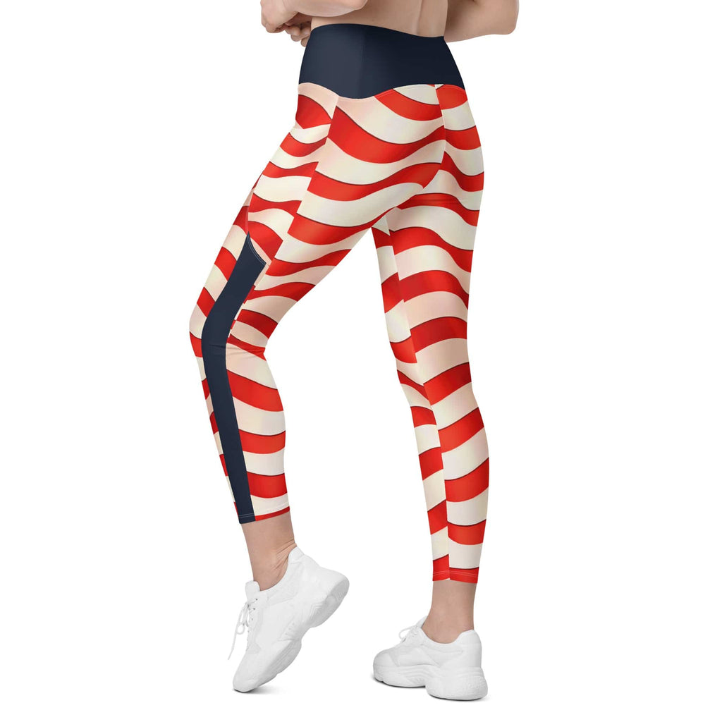 USA Flag Leggings With Pockets