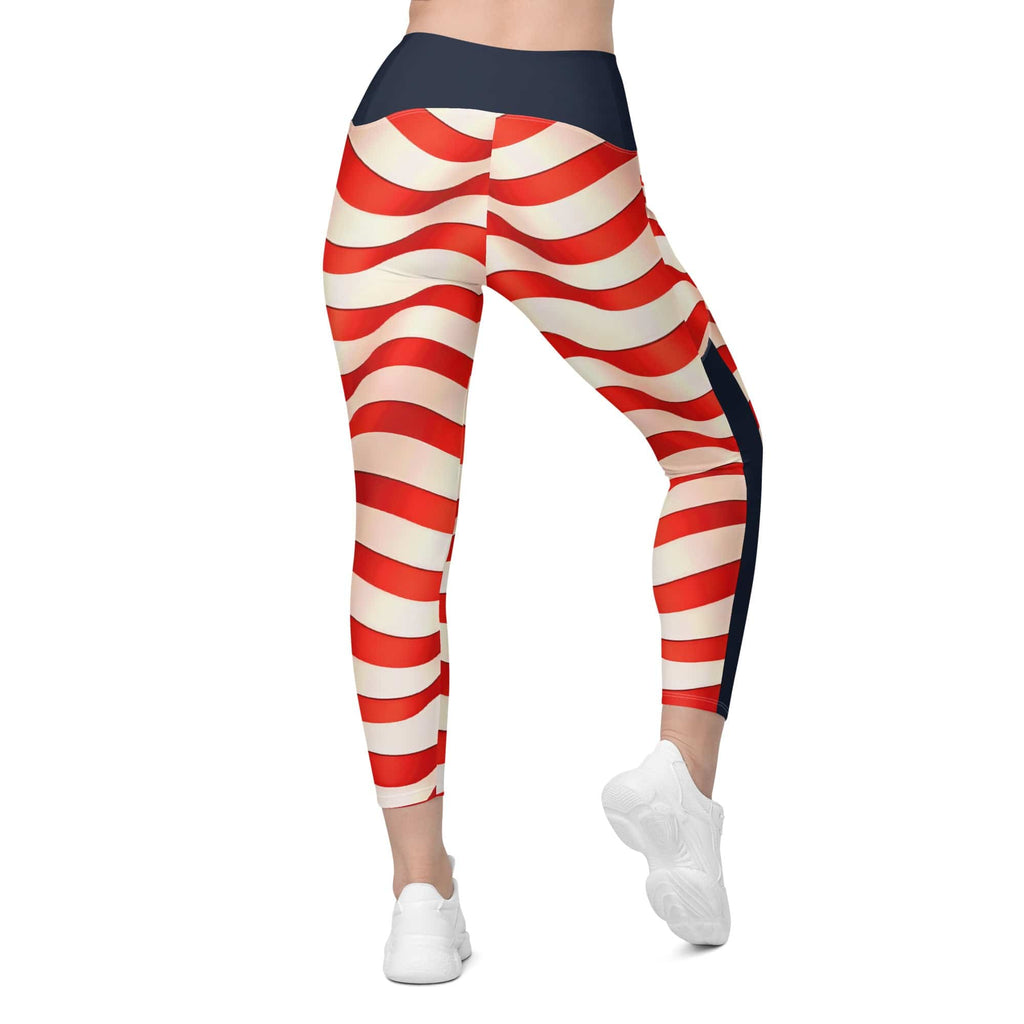 USA Flag Leggings With Pockets
