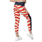 USA Flag Leggings With Pockets
