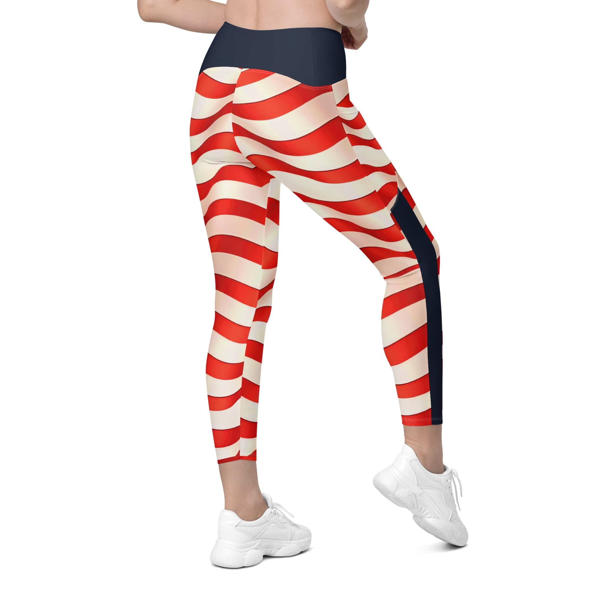 USA Flag Leggings With Pockets