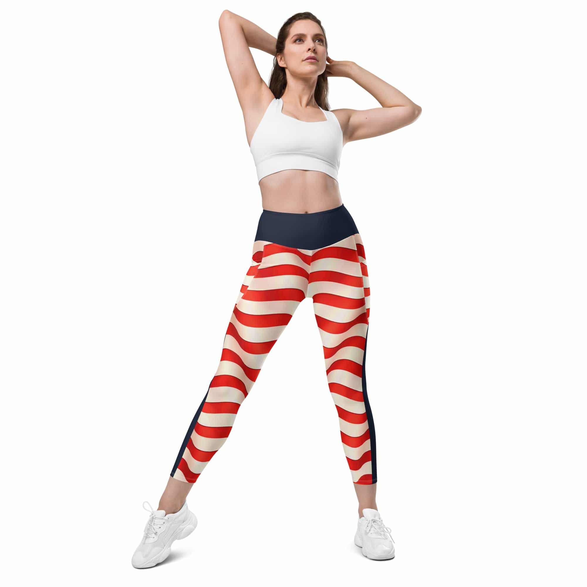 USA Flag Leggings With Pockets