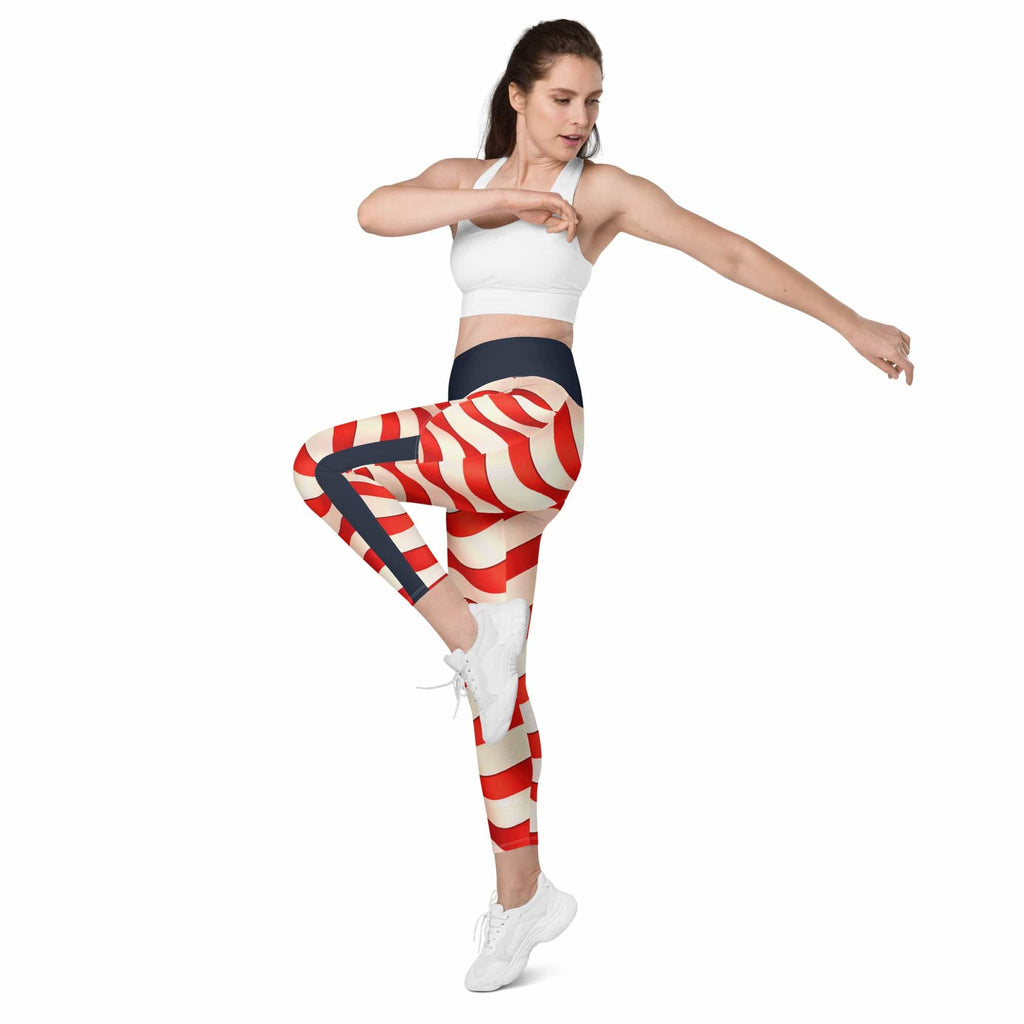 USA Flag Leggings With Pockets