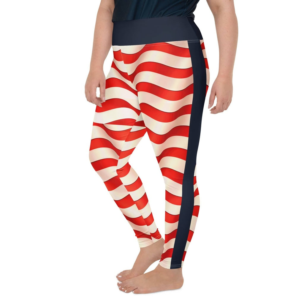 USA Flag Plus Size Leggings