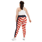 USA Flag Plus Size Leggings