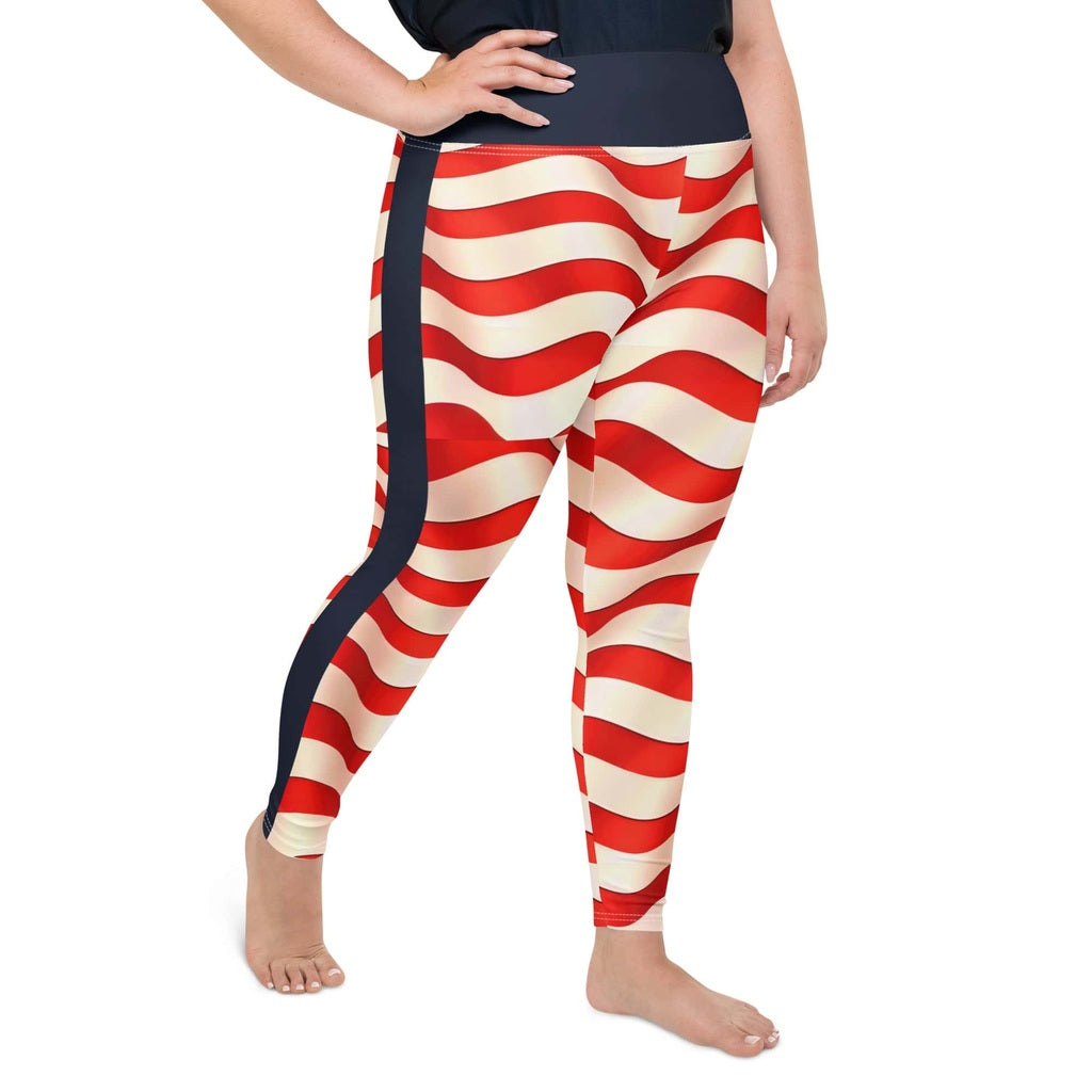USA Flag Plus Size Leggings