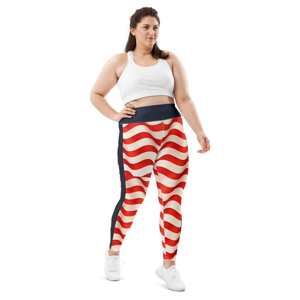 USA Flag Plus Size Leggings