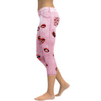 Valentine Lips Denim Print Capris