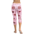 Valentine Lips Denim Print Capris