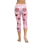 Valentine Lips Denim Print Capris