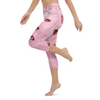 Valentine Lips Denim Print Yoga Capris