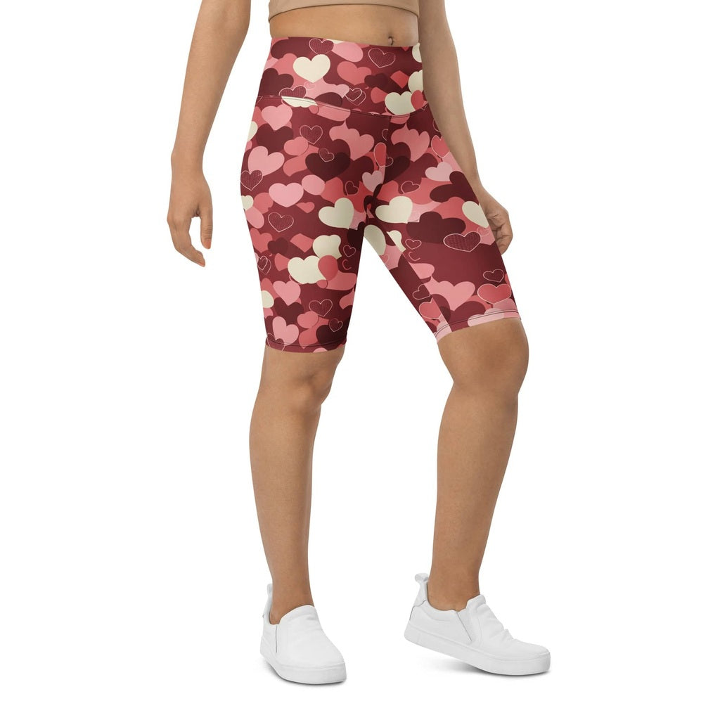 Valentine's Day Camo Biker Shorts