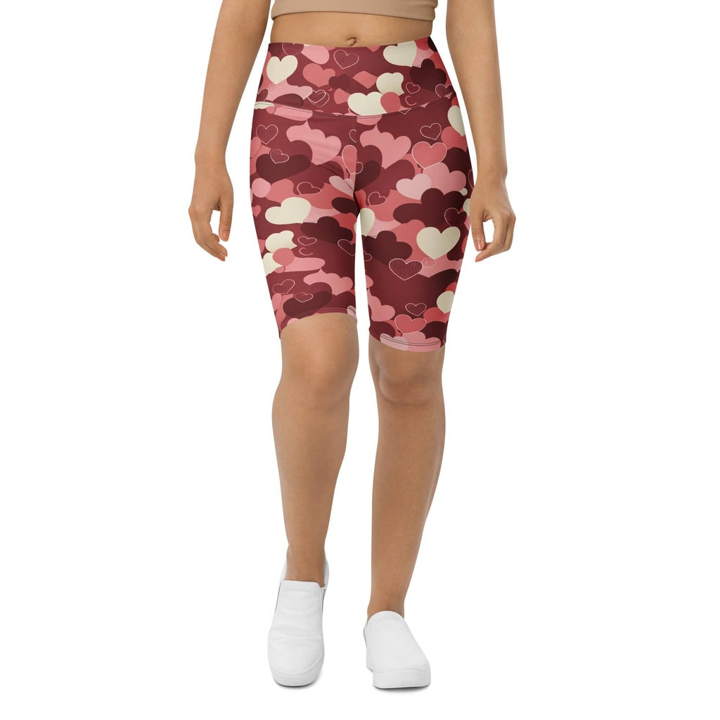 Valentine's Day Camo Biker Shorts