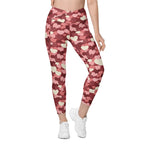 Valentine's Day Camo Crossover Leggings With Pockets