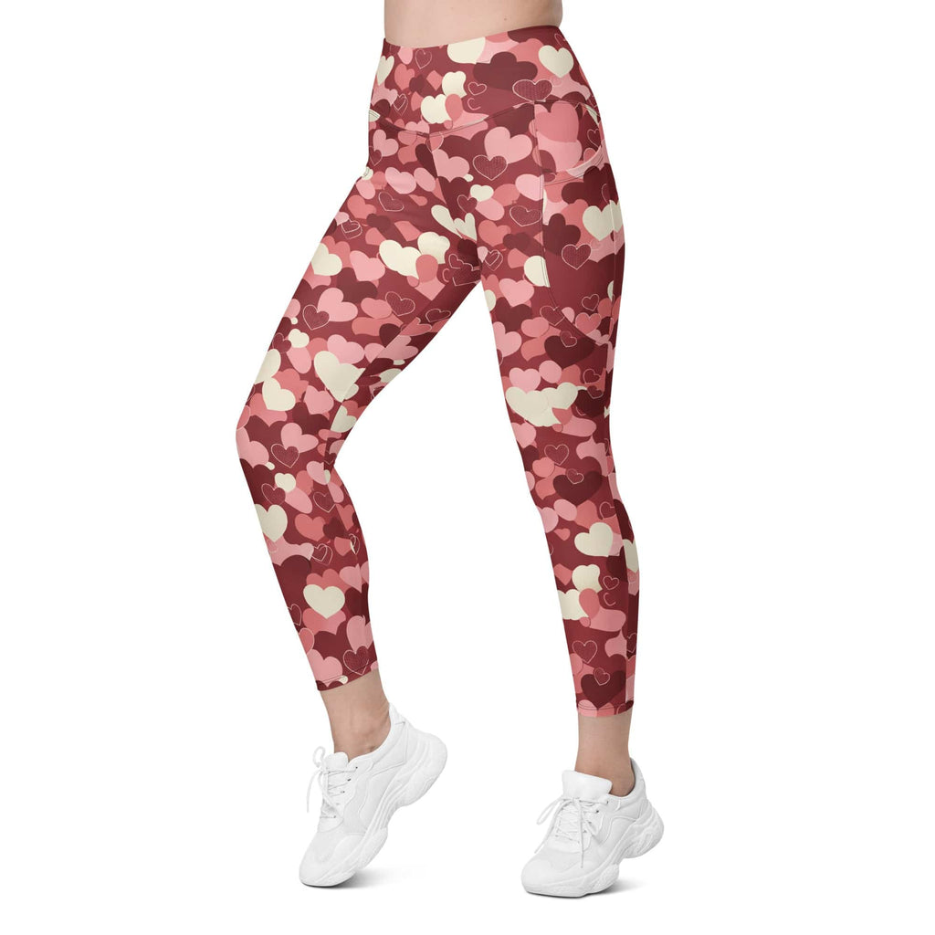 Valentine's Day Camo Leggings With Pockets