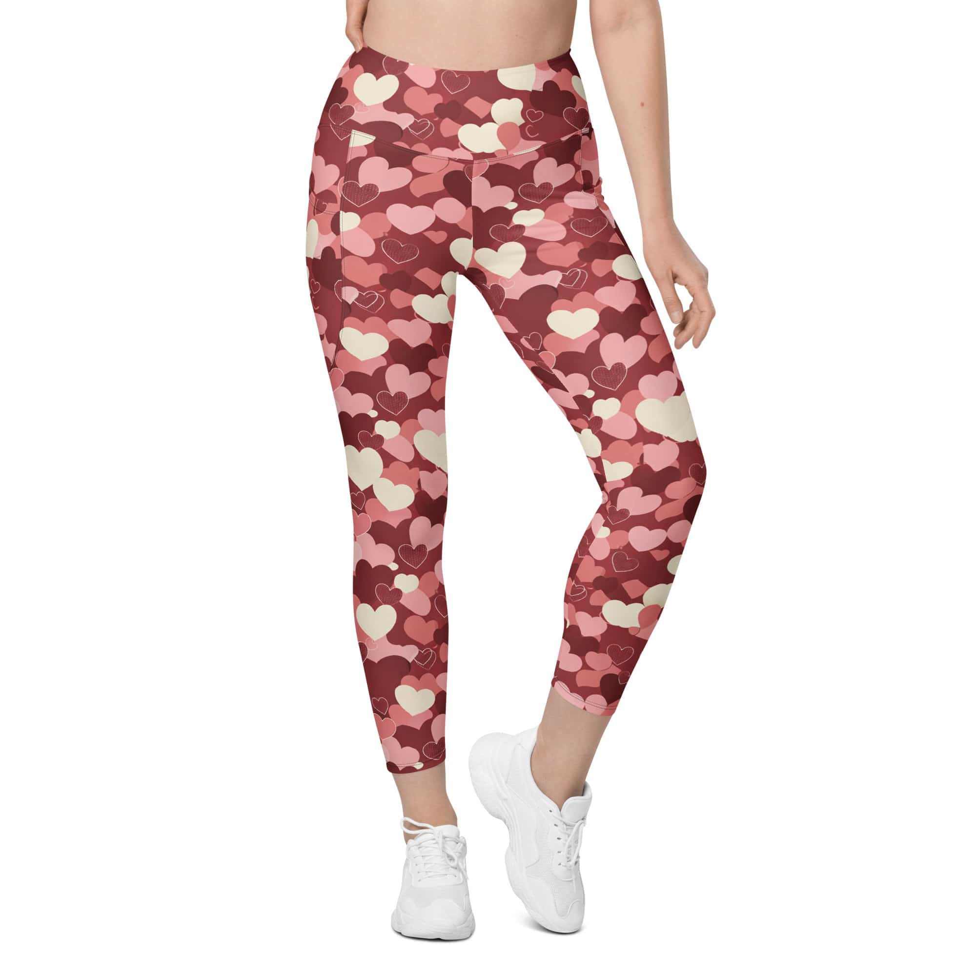 Valentine's Day Camo Leggings With Pockets