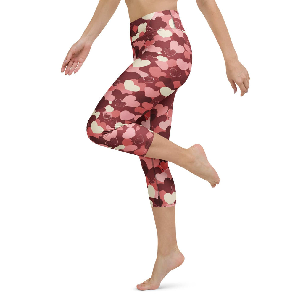 Valentine's Day Camo Yoga Capris