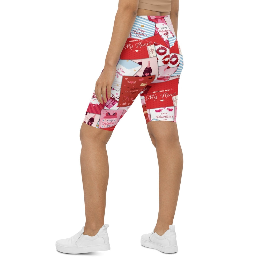 Valentine's Day Cards Biker Shorts