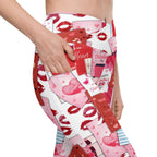 Valentine's Day Cards Crossover Leggings With Pockets