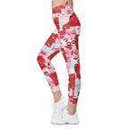 Valentine's Day Cards Crossover Leggings With Pockets