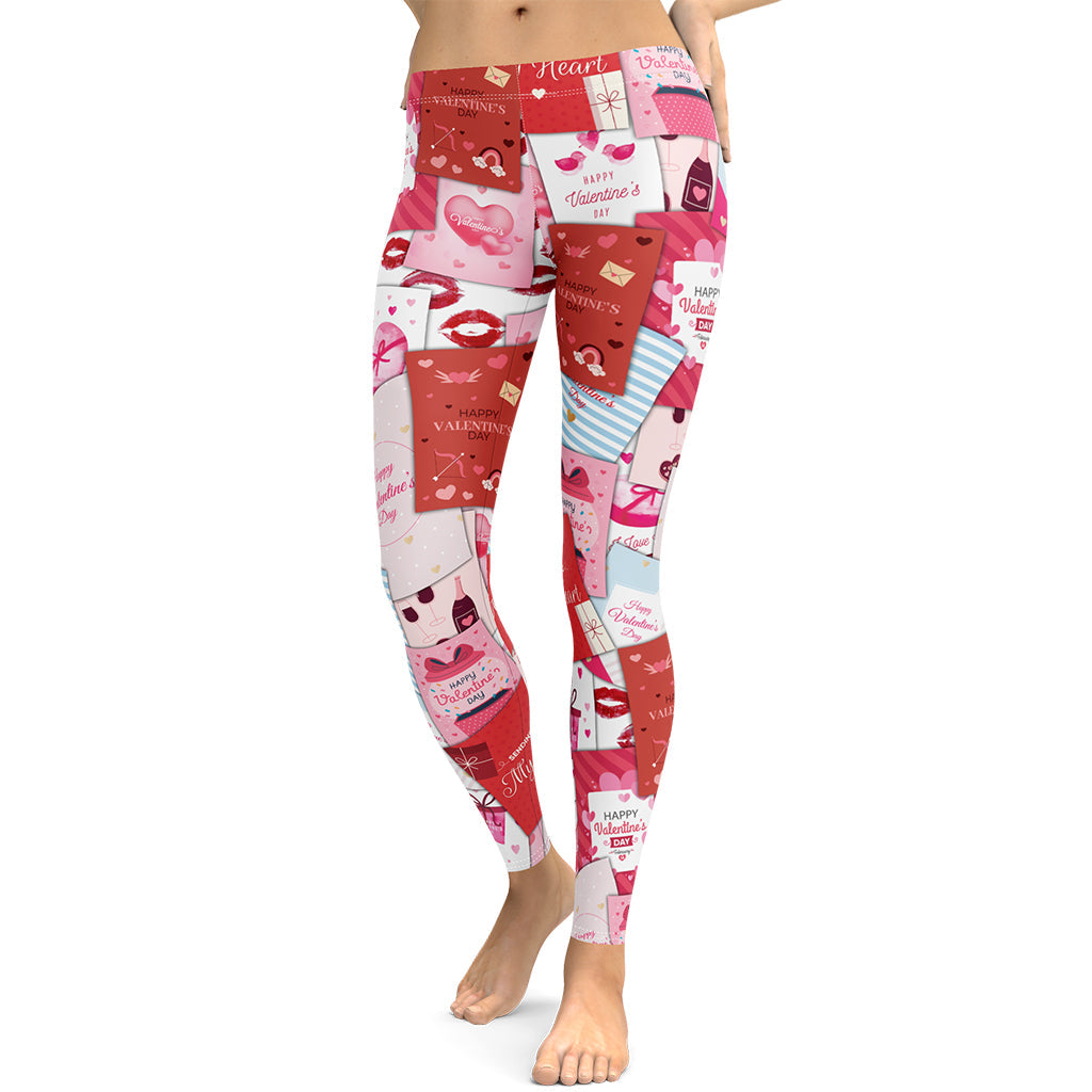 Valentine's Day Cards Leggings
