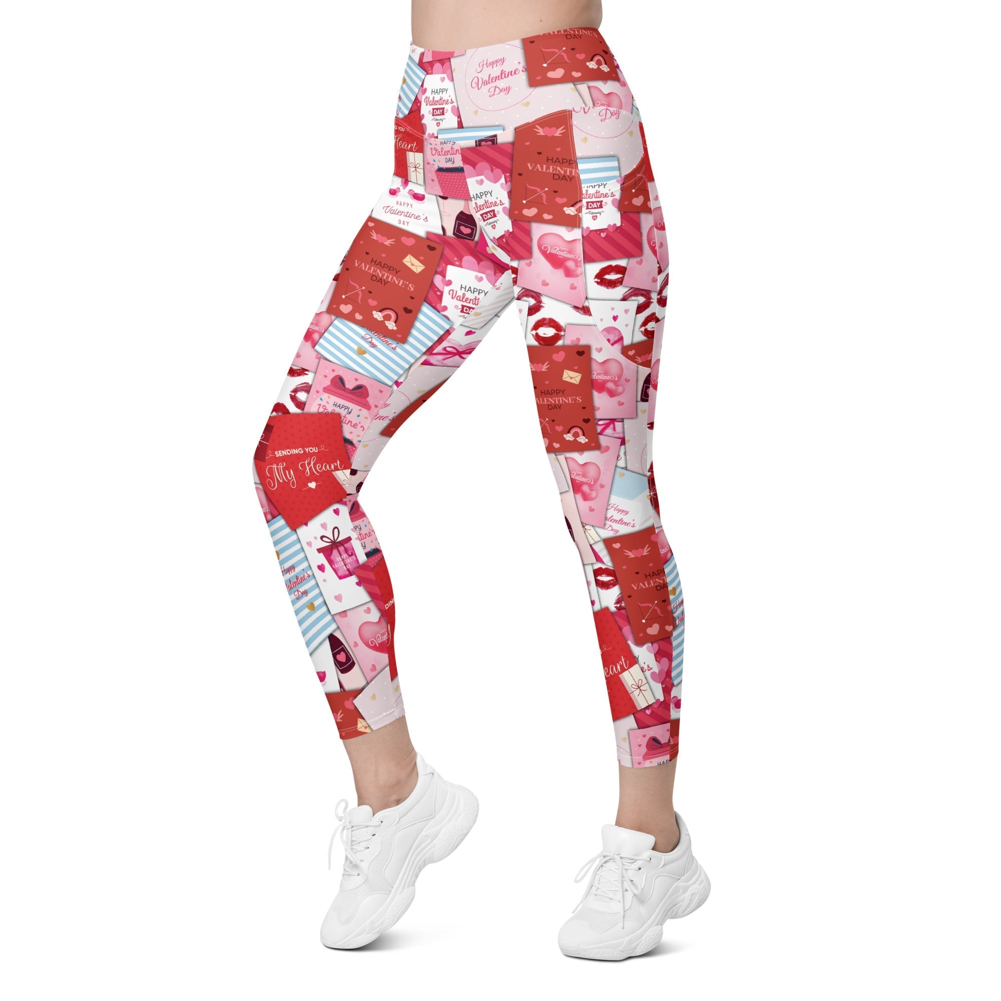 Valentine's Day Cards Leggings With Pockets