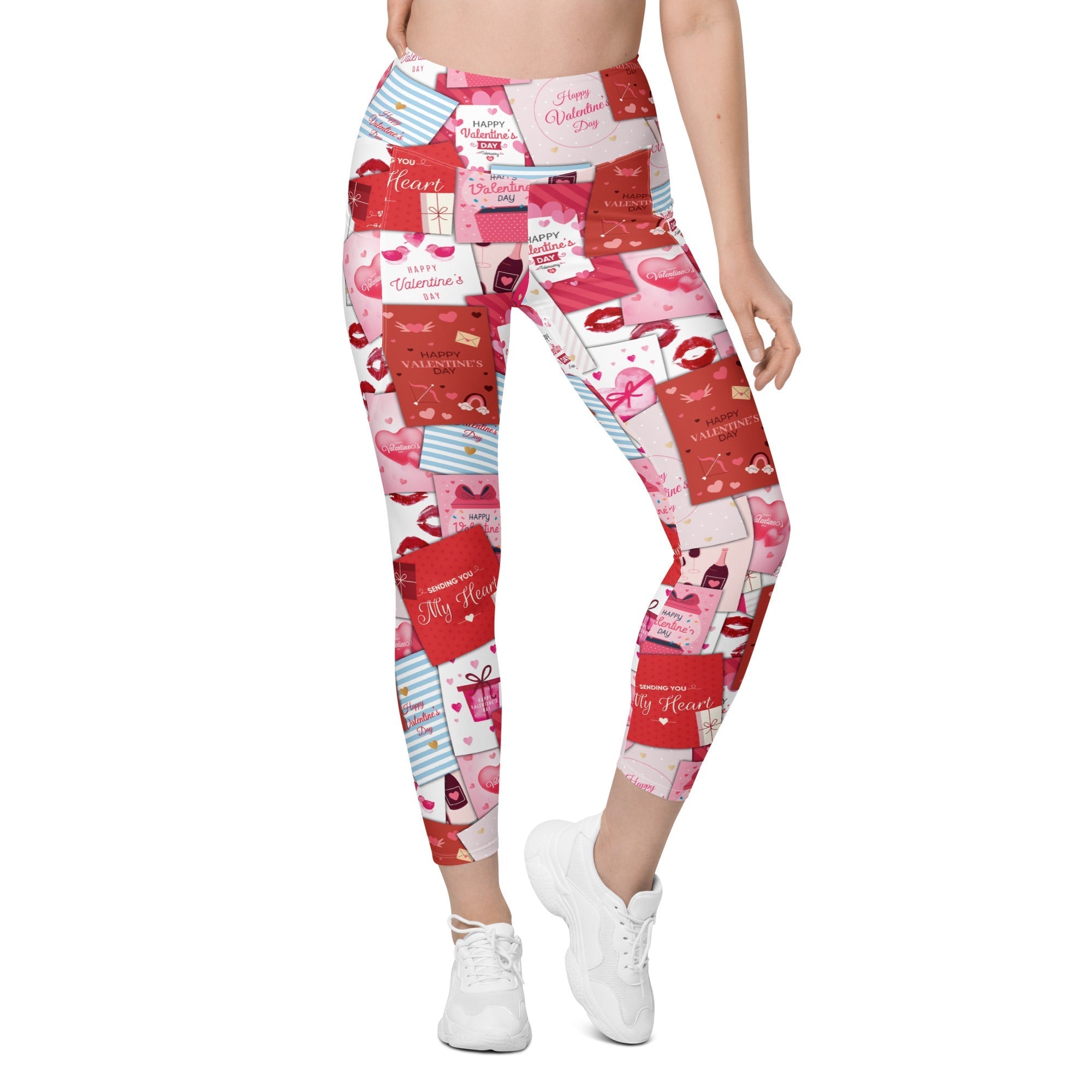 Valentine's Day Cards Leggings With Pockets