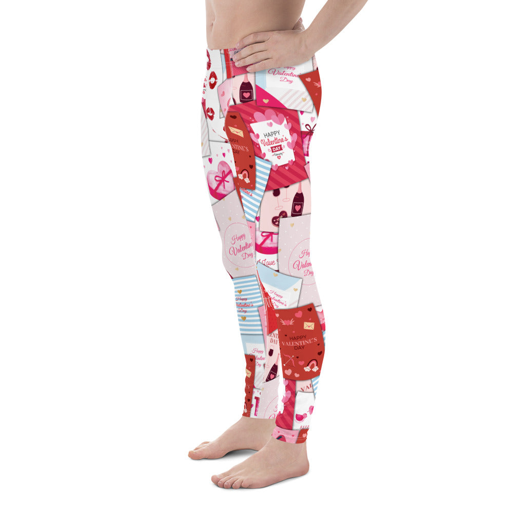 Valentine's Day Cards Men's Leggings