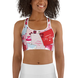 Valentine's Day Cards Sports Bra