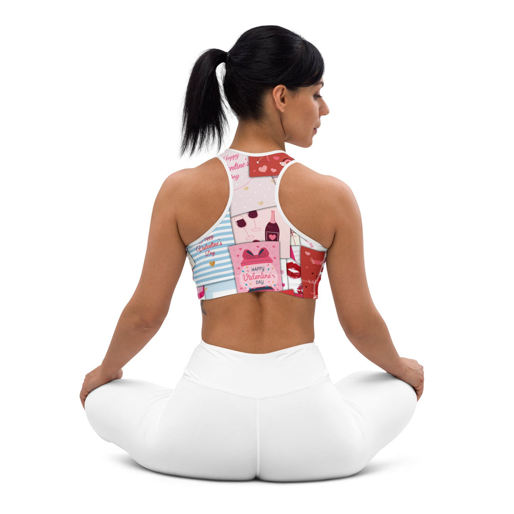 Valentine's Day Cards Sports Bra
