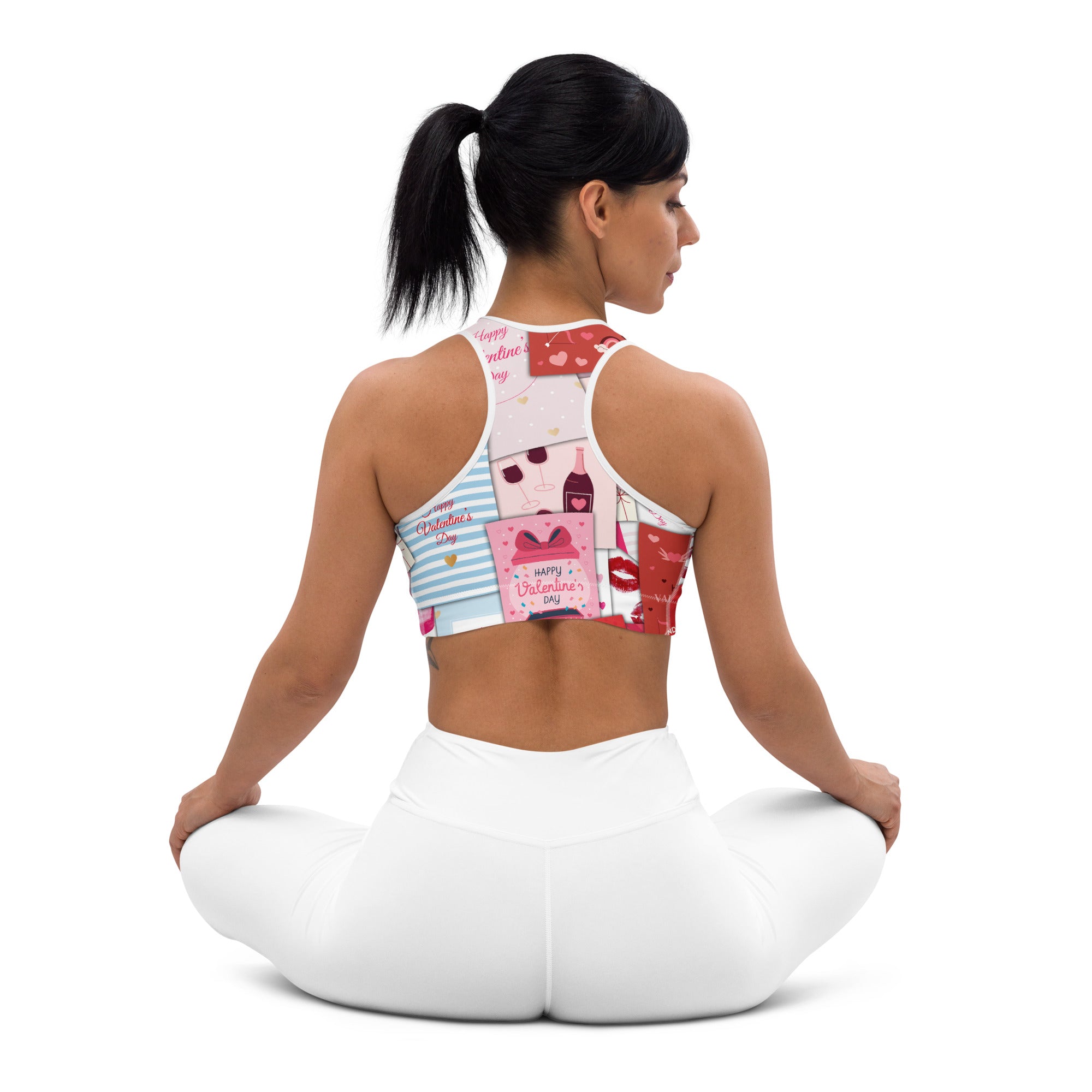 Valentine's Day Cards Sports Bra