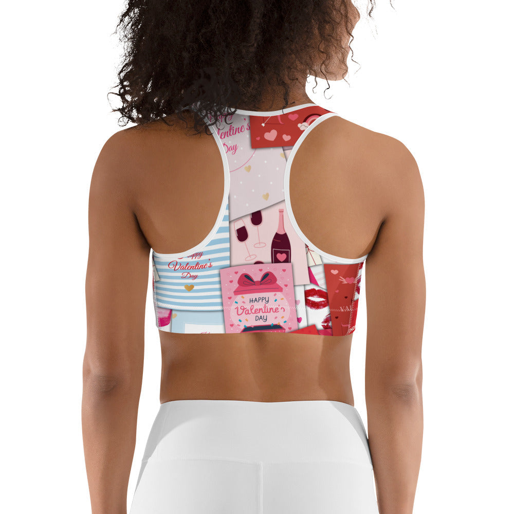 Valentine's Day Cards Sports Bra