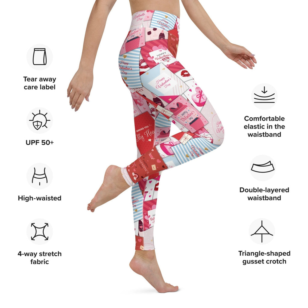 Valentine's Day Cards Yoga Leggings