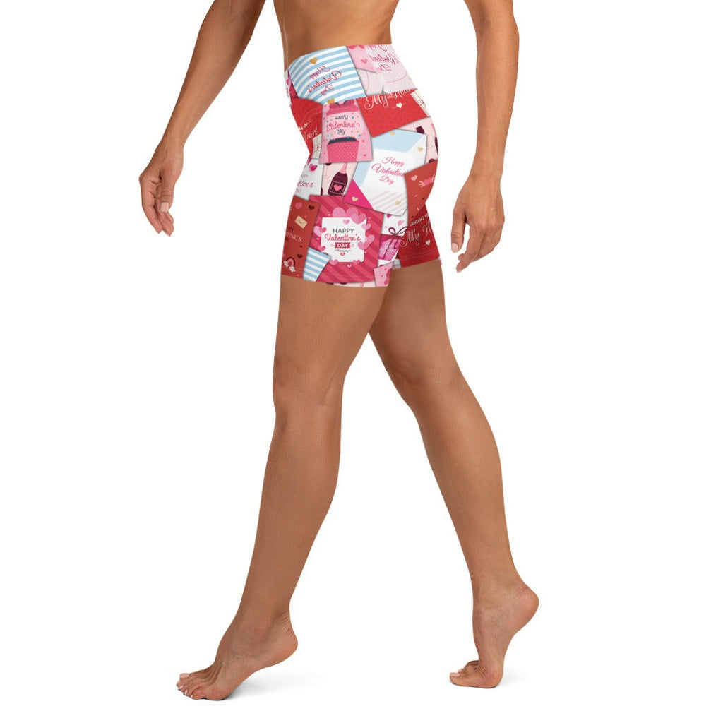 Valentine's Day Cards Yoga Shorts