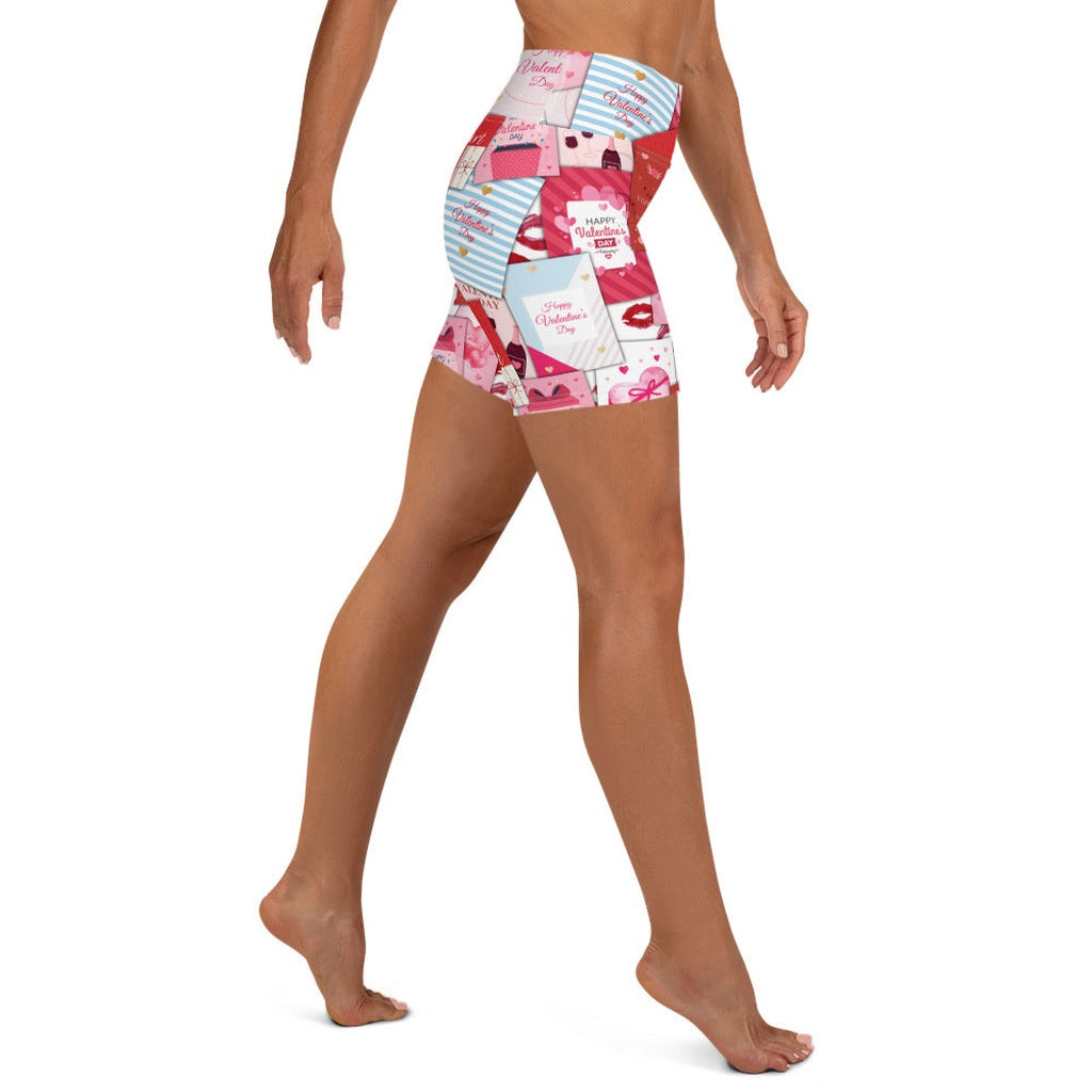 Valentine's Day Cards Yoga Shorts