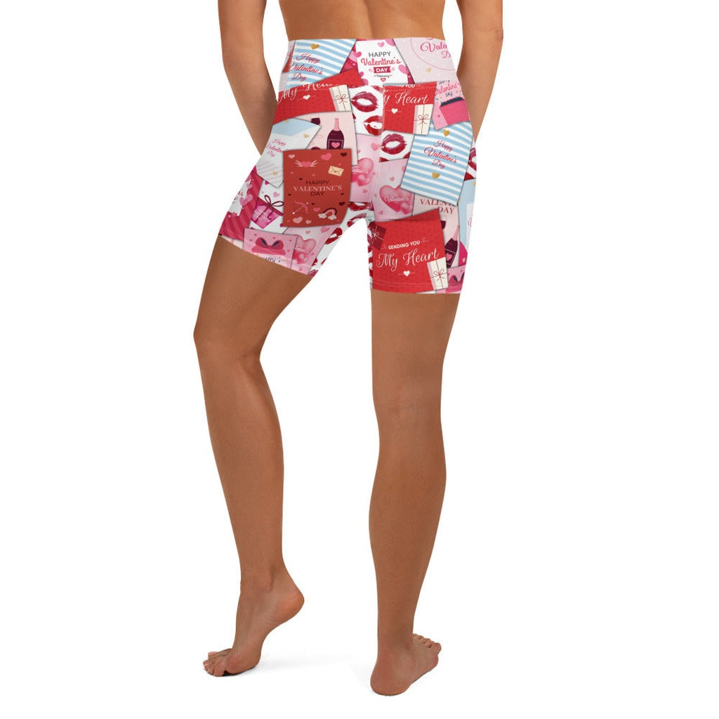 Valentine's Day Cards Yoga Shorts
