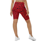 Valentine's Day Leopard Biker Shorts