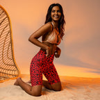 Valentine's Day Leopard Biker Shorts