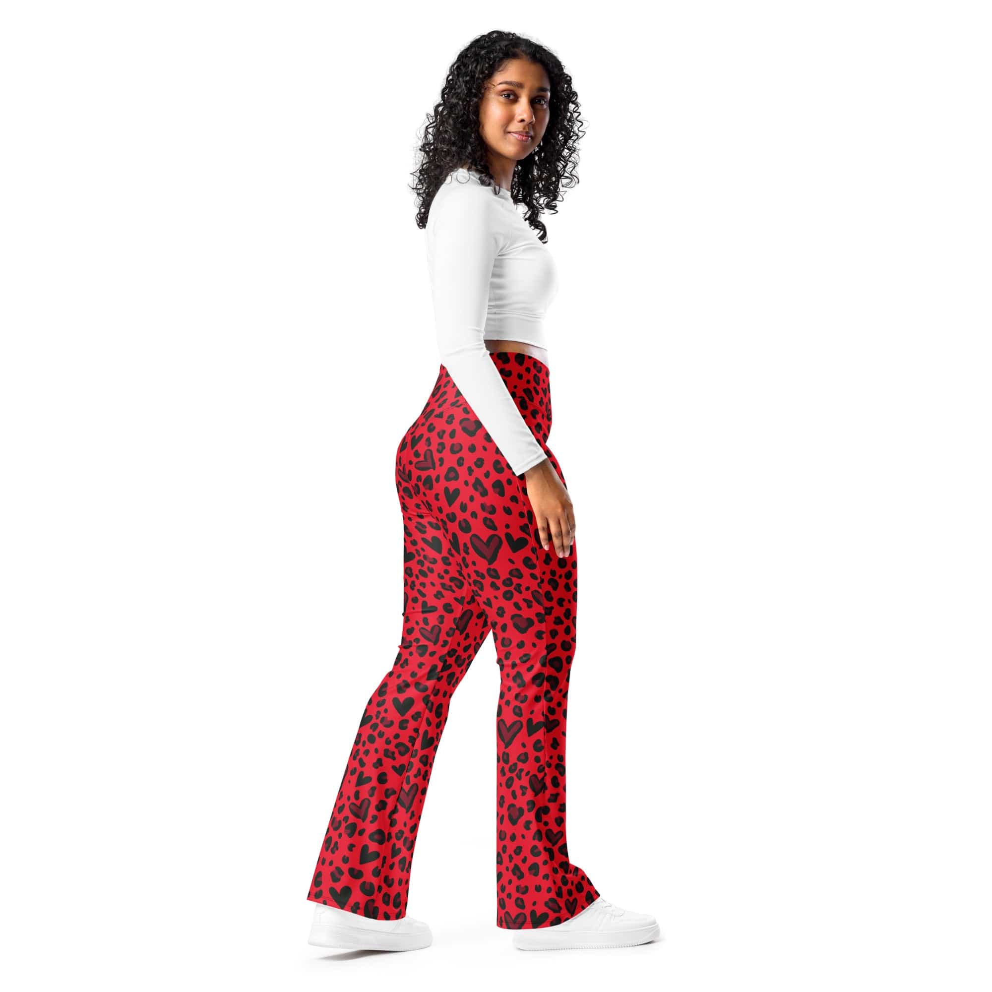 Valentine's Day Leopard Flare Leggings