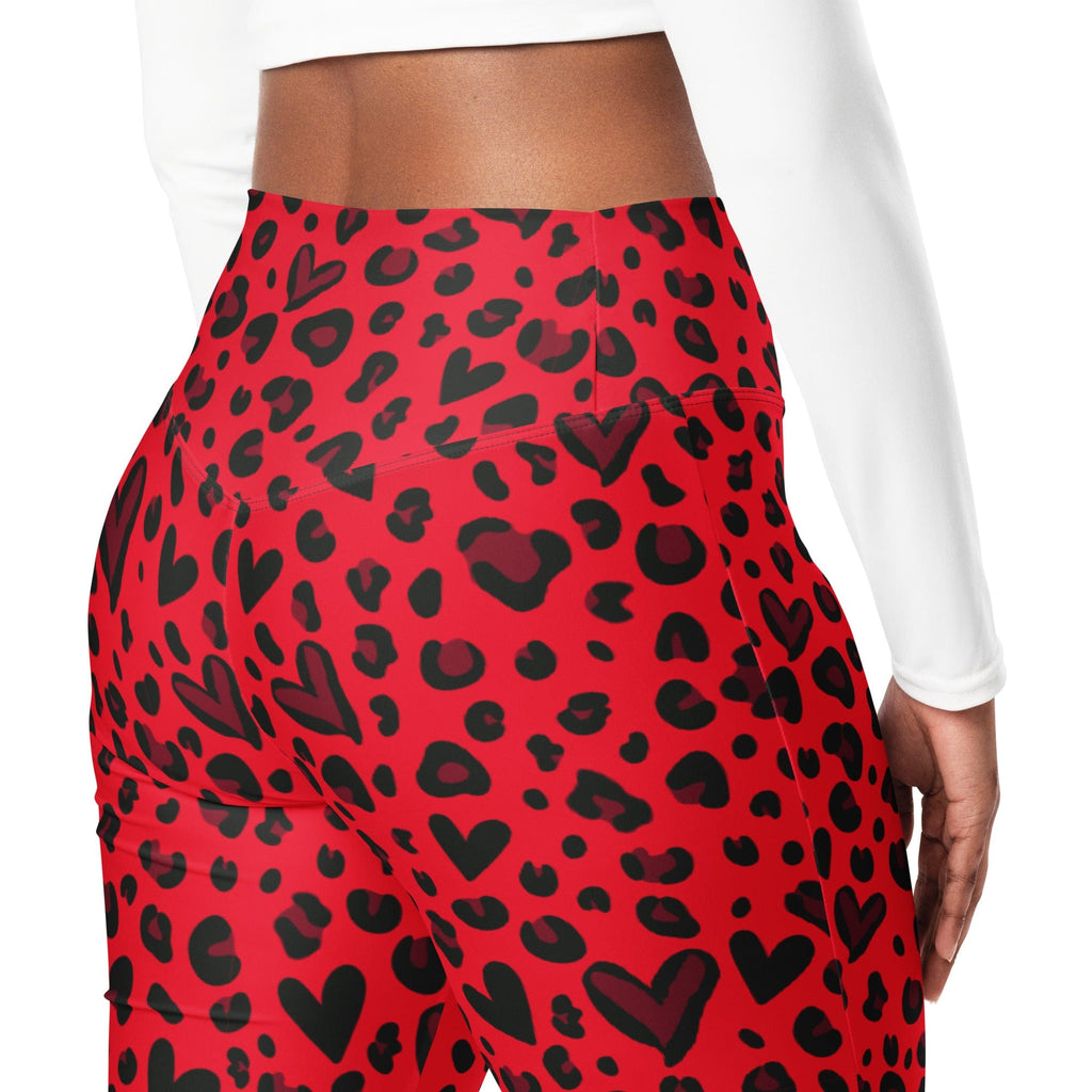 Valentine's Day Leopard Flare Leggings
