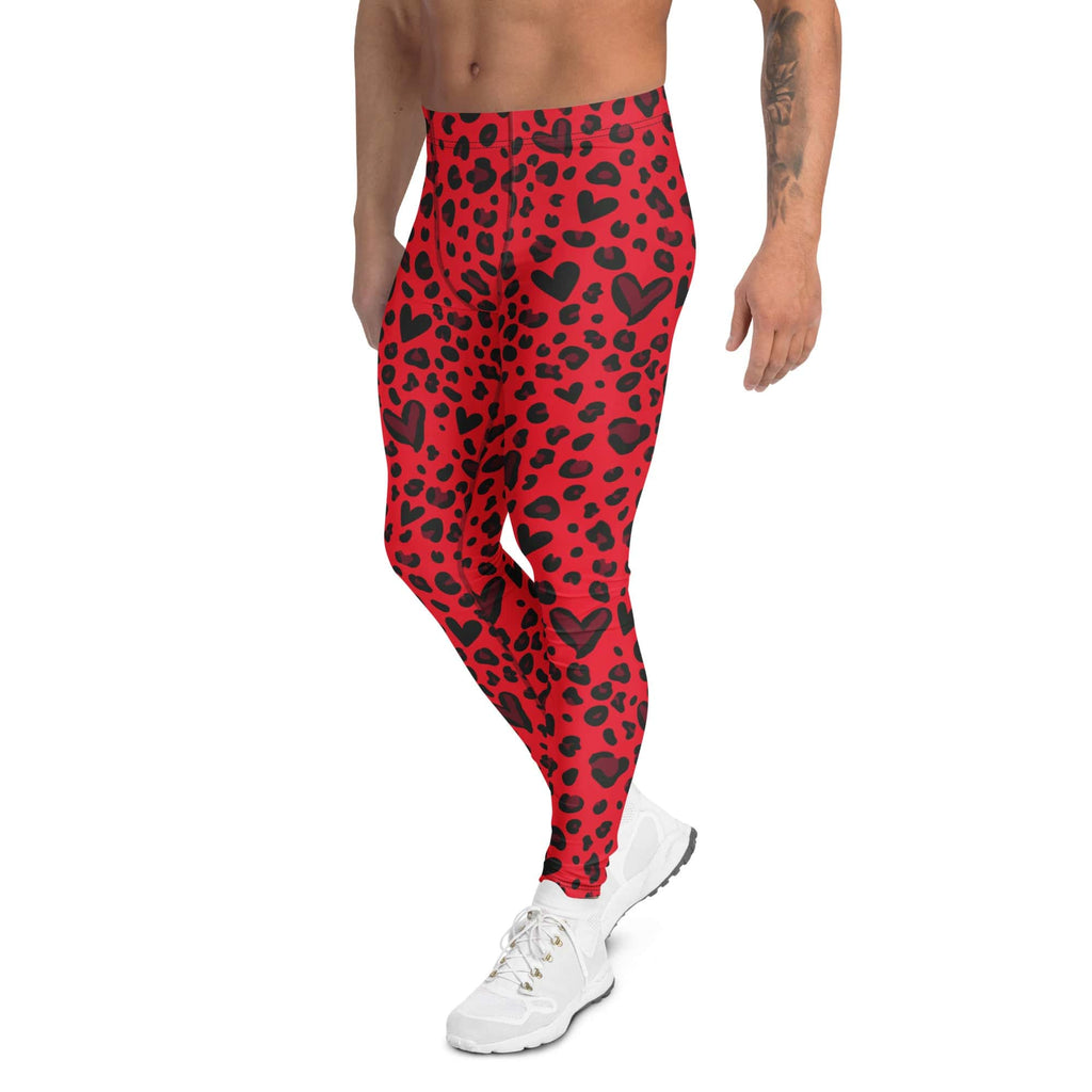 Valentine's Day Leopard Men's Leggings