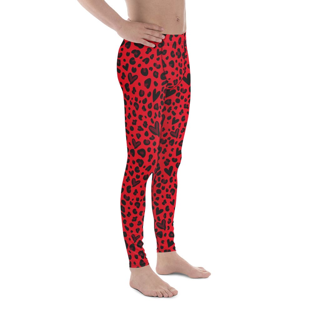Valentine's Day Leopard Men's Leggings